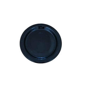 round black plastic plates