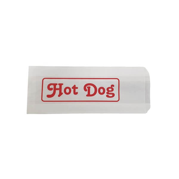 Hot Dog White Paper Bags / Print (250 x 100 x 40mm)