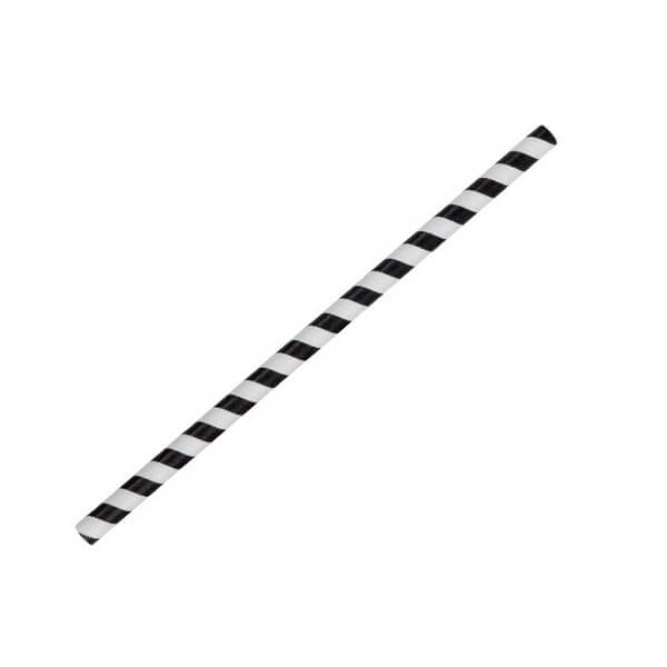 Jumbo - Black Stripe Paper Straws