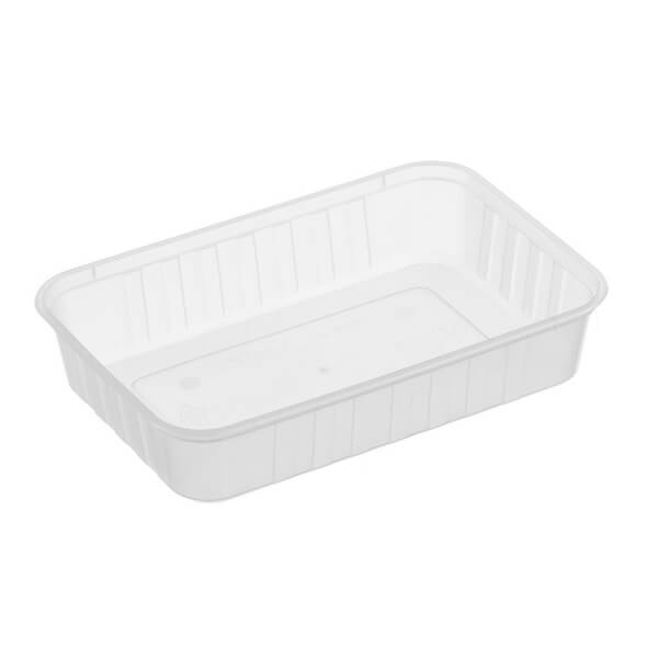 Ribbed Rectangle PP Plastic Clear Container