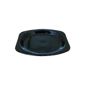 oval black plastic plates