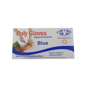 blue disposable gloves