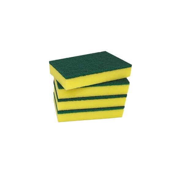 Green and yellow scourer sponge | BSB Packaging